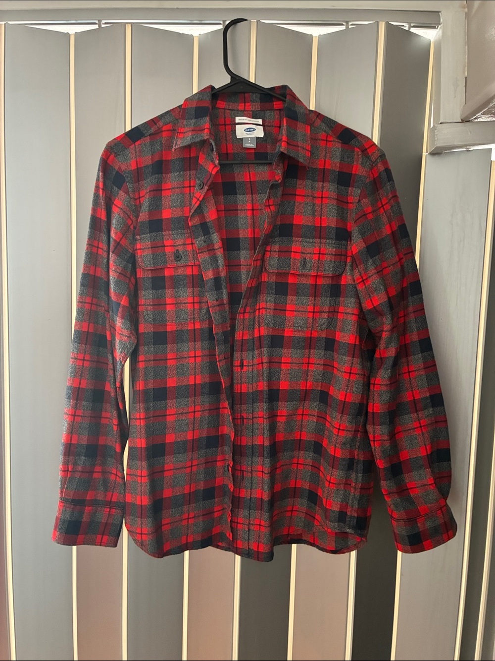 Old Navy Red and Black Plaid Flannel Shirt